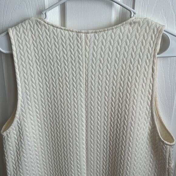 BCBGeneration Sleeveless Vest Duster Pockets Cream Textured XS - Picture 8 of 11
